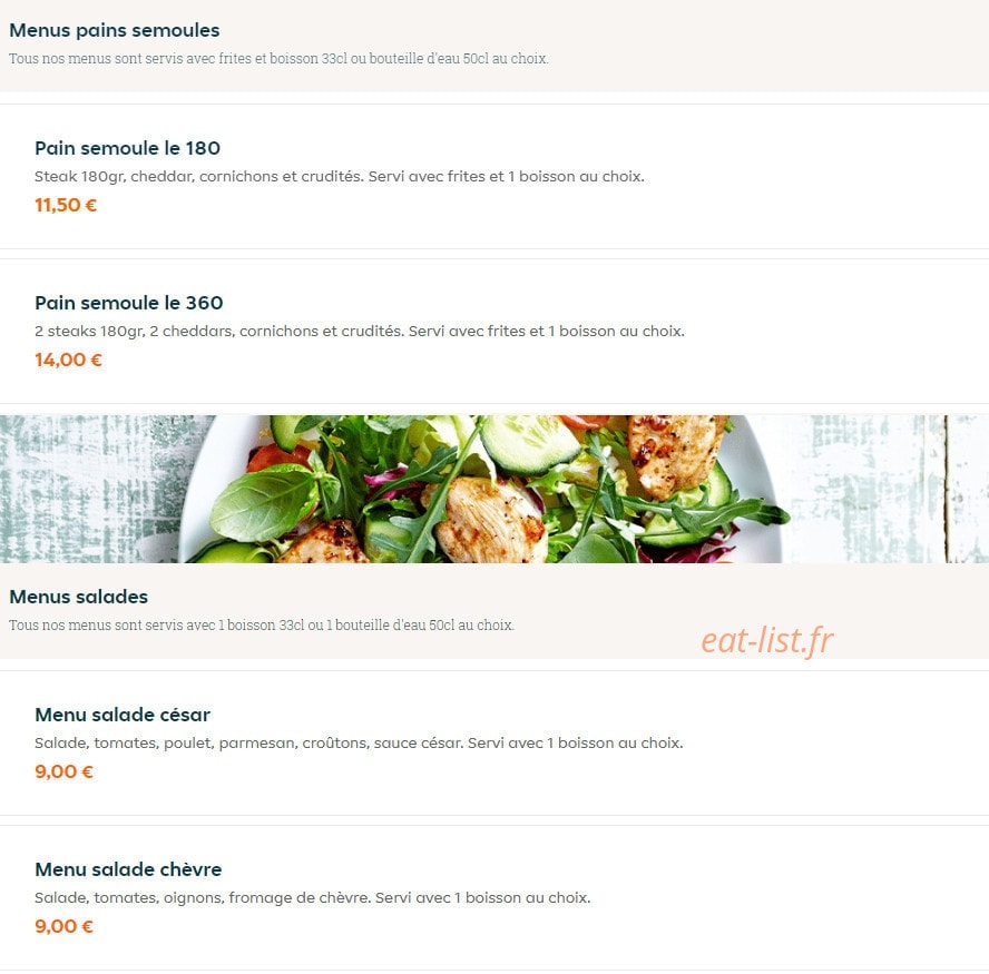 The Break Food — carte page 6
