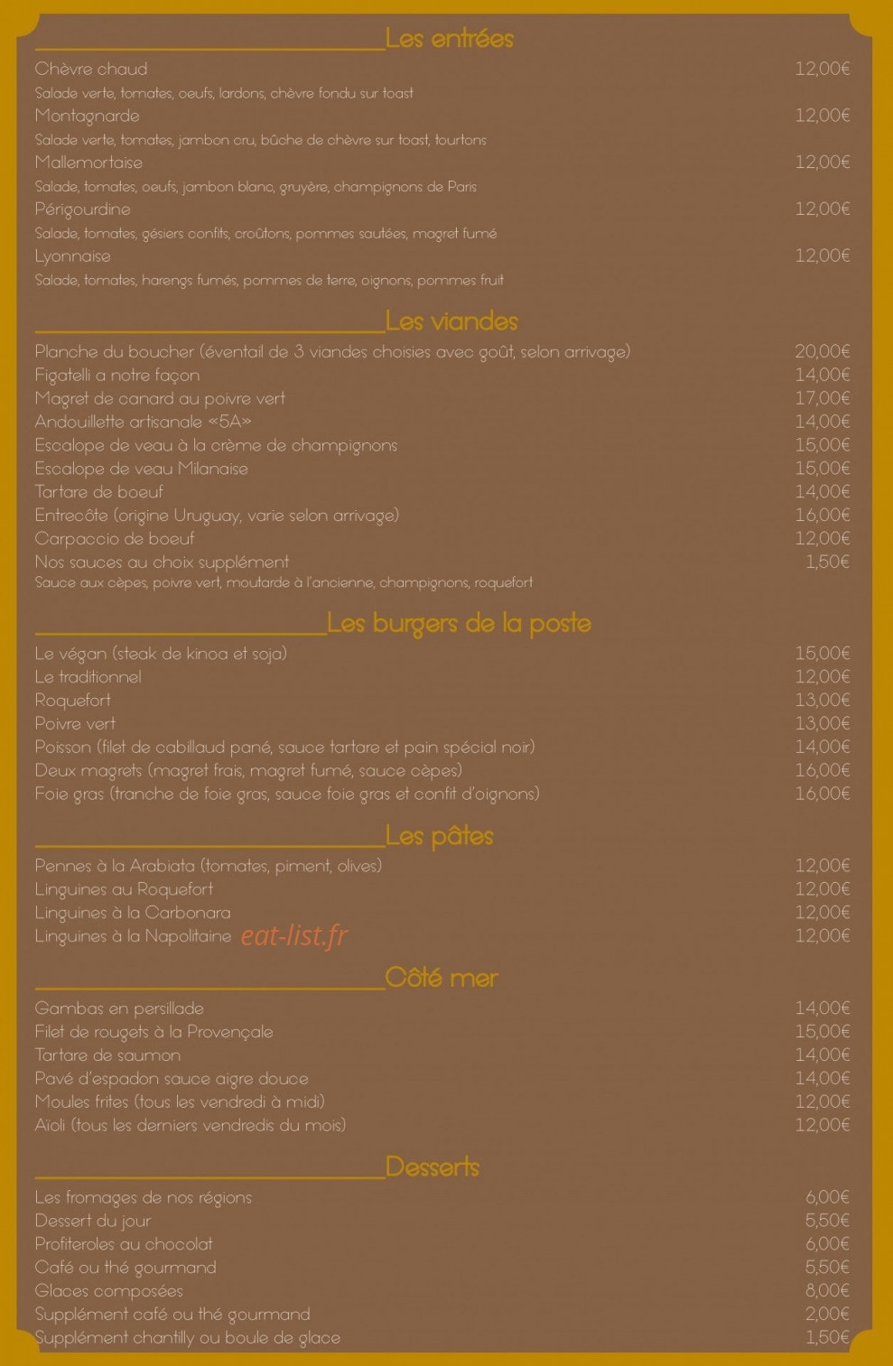 Café de la Poste — carte page 2