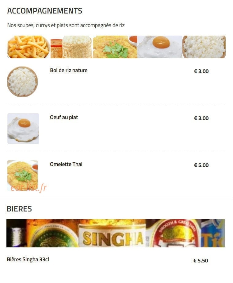 Café Siam du Lac — carte page 4