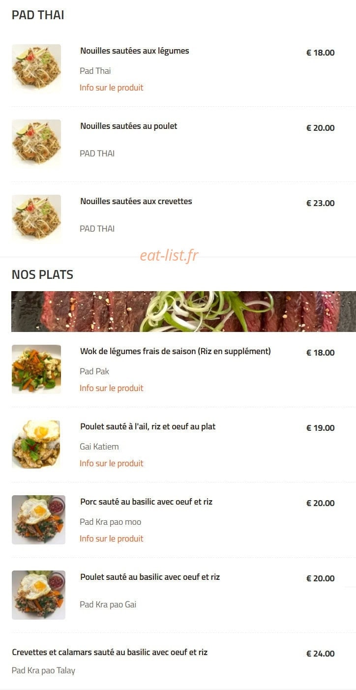 Café Siam du Lac — carte page 3