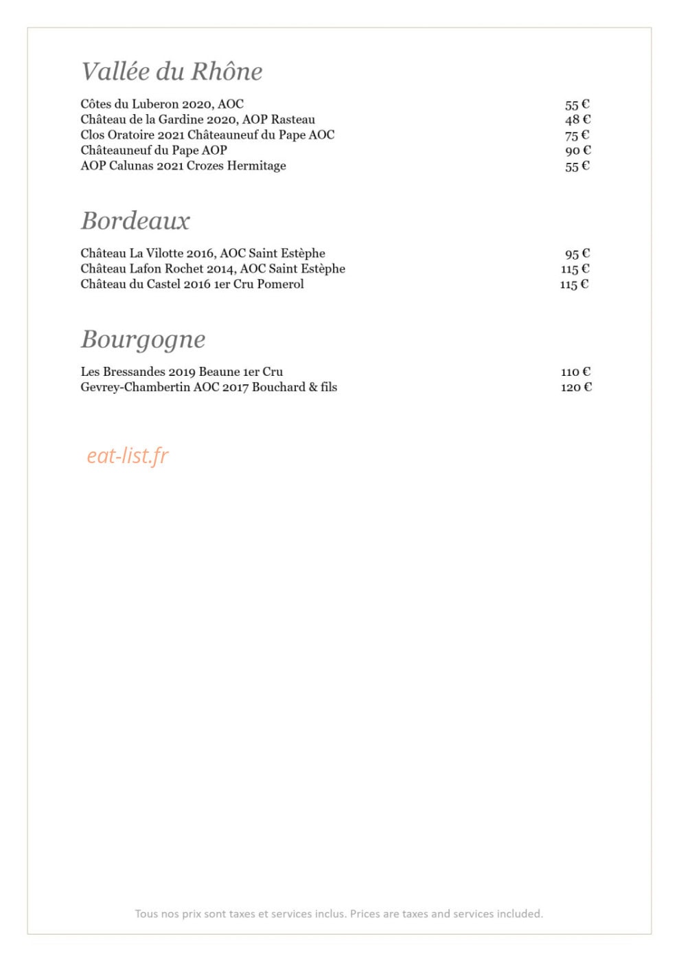 La table du Moulin — carte page 8