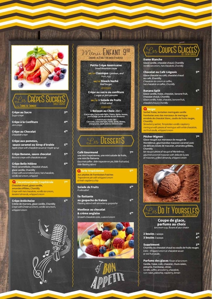 Le Café des Arts — carte page 2
