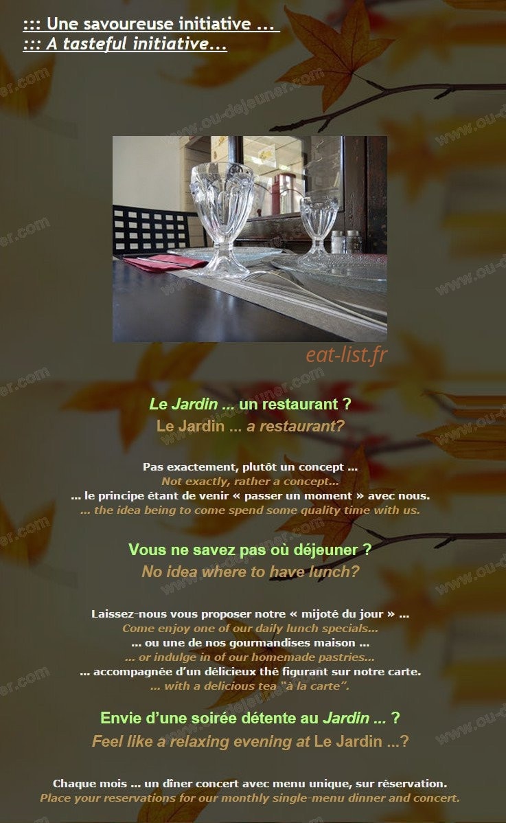 Le Jardin — carte page 1