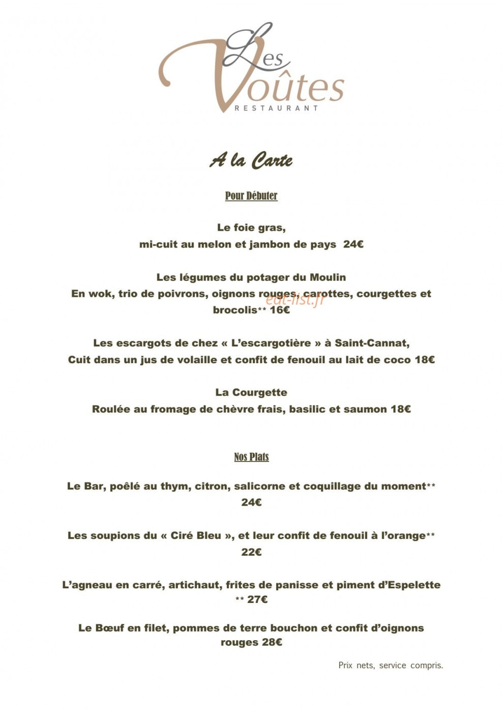 Les voûtes — carte page 1