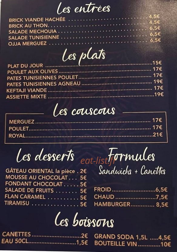 Chez mouna — carte page 2