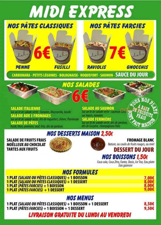 Délice Pizza — carte page 3