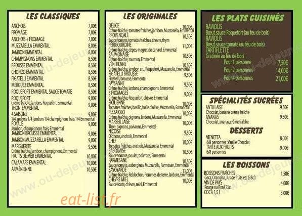 Délice Pizza — carte page 2