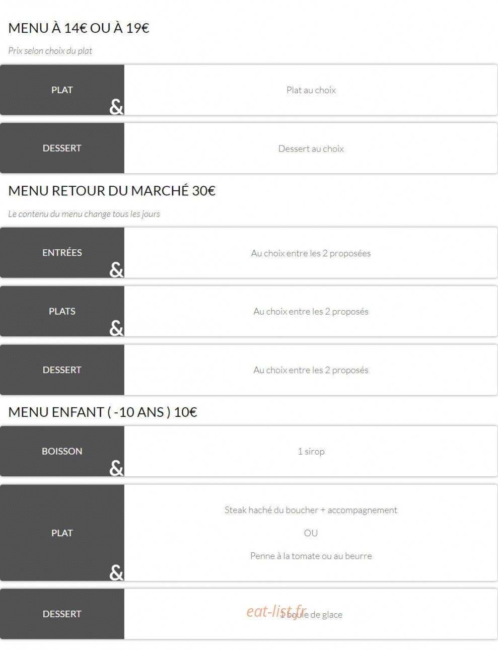 La Maison Toscane — carte page 3
