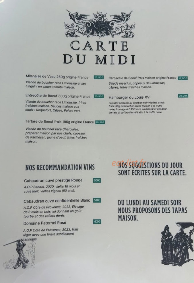 Le Louis  XVI — carte page 3