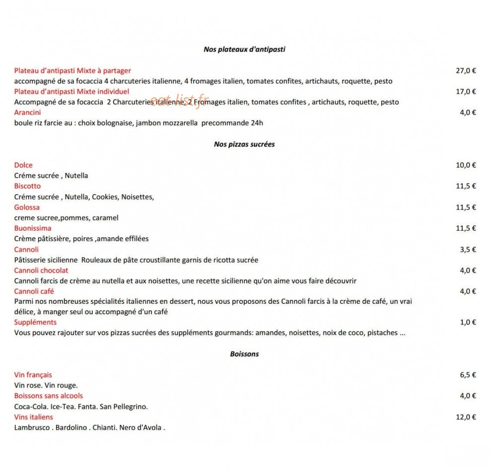 Pizz'Andrea — carte page 2