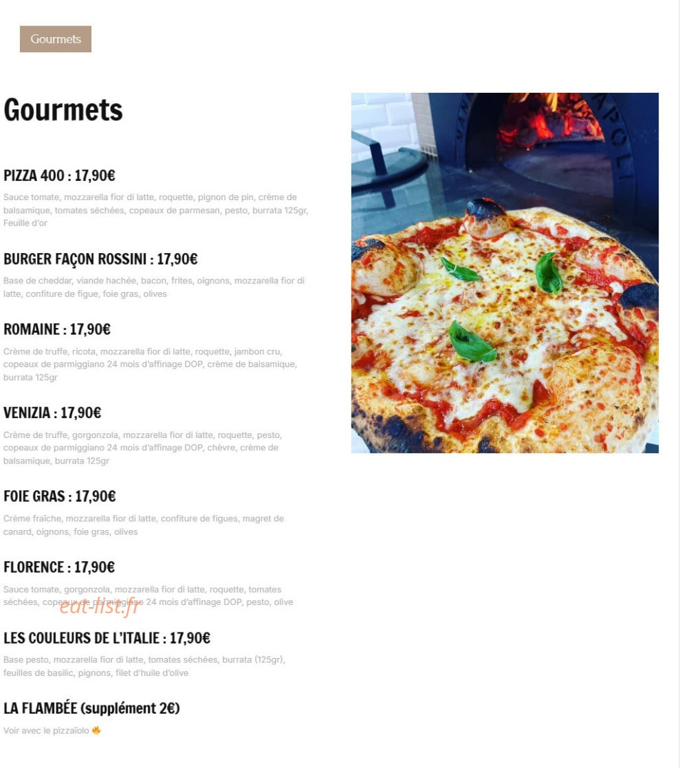 Pizza 400 — carte page 5