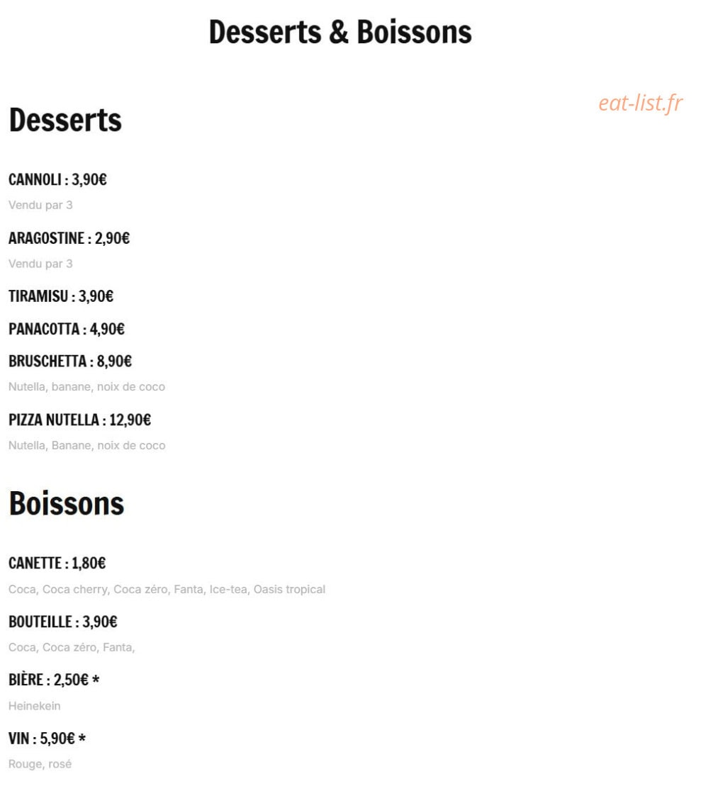 Pizza 400 — carte page 7