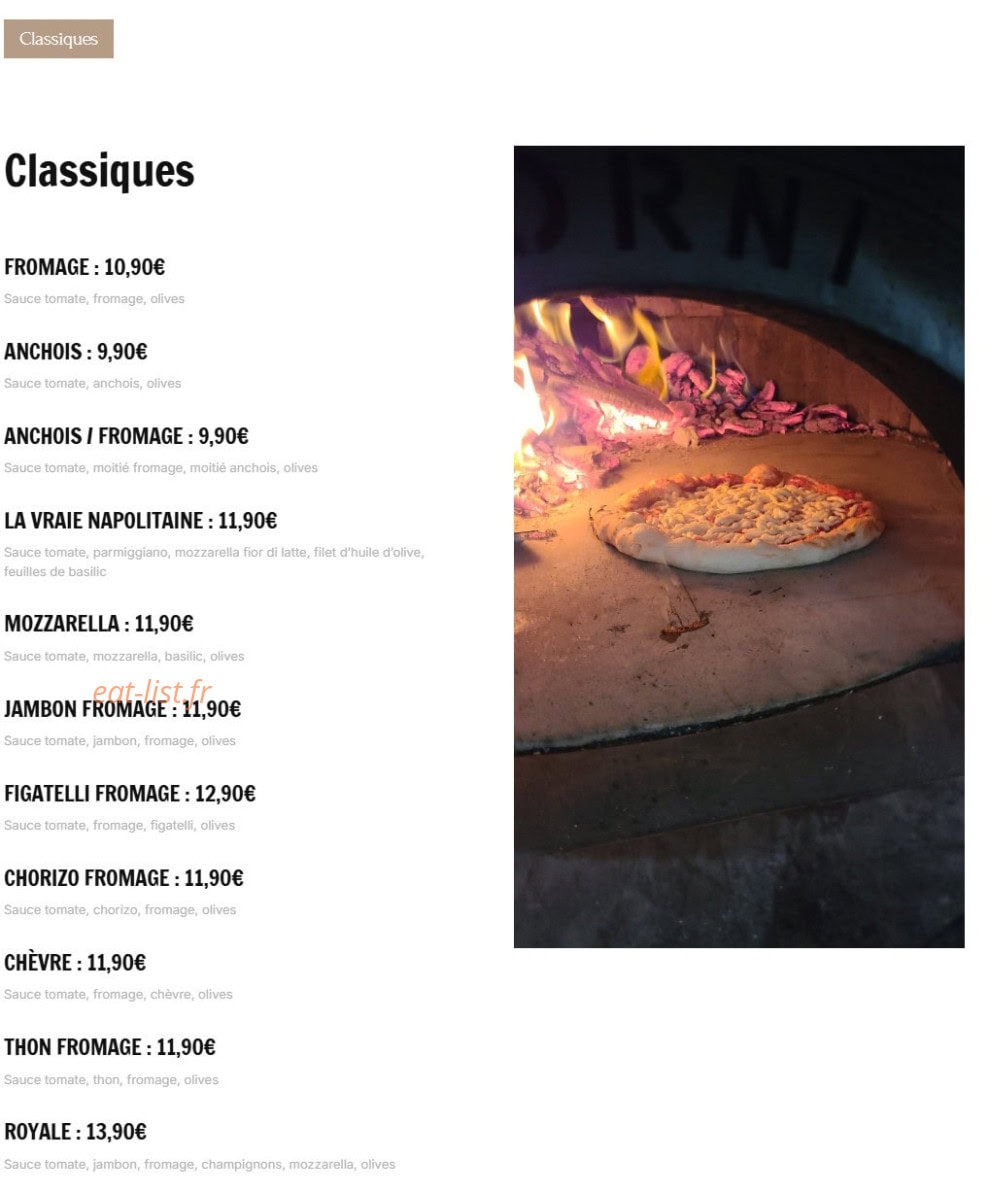 Pizza 400 — carte page 1