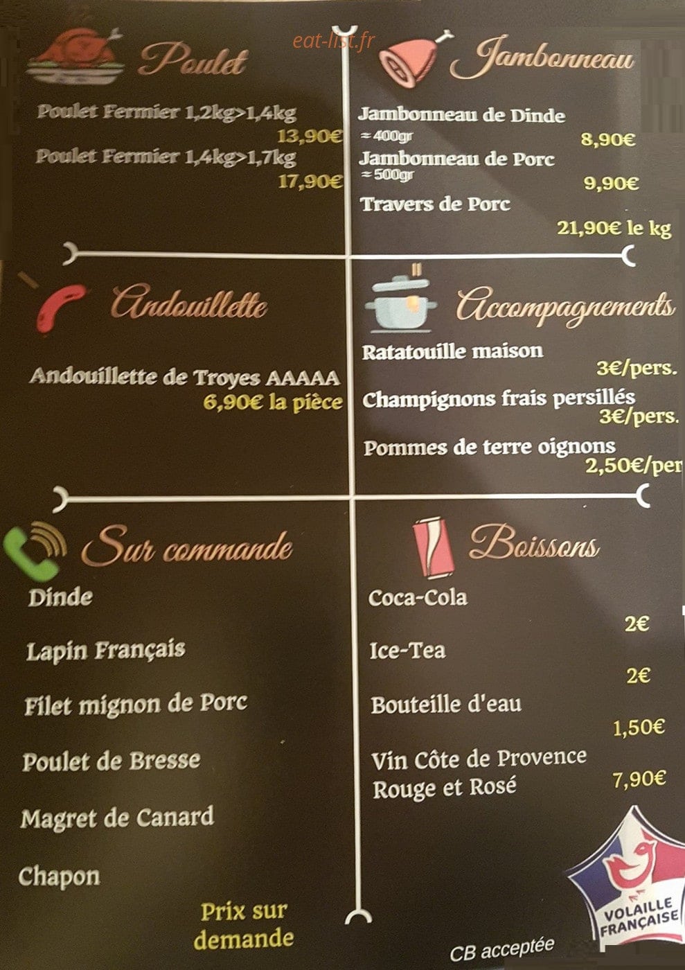 Rotisserie des madets — carte page 2