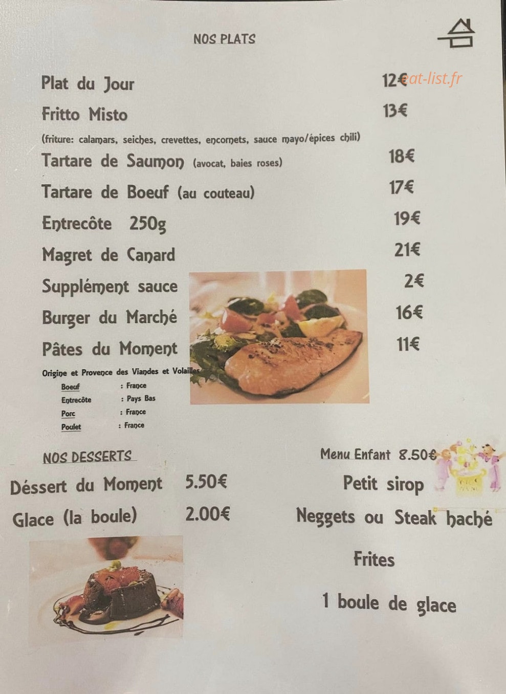 Café du Marché — carte page 1