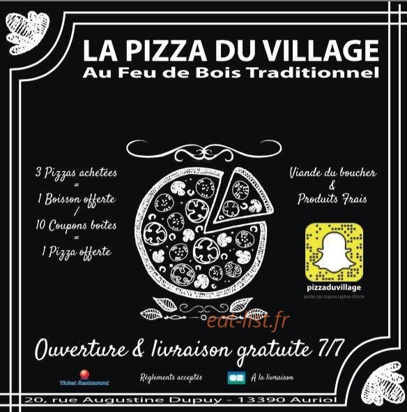 La Pizza du Village — carte page 1