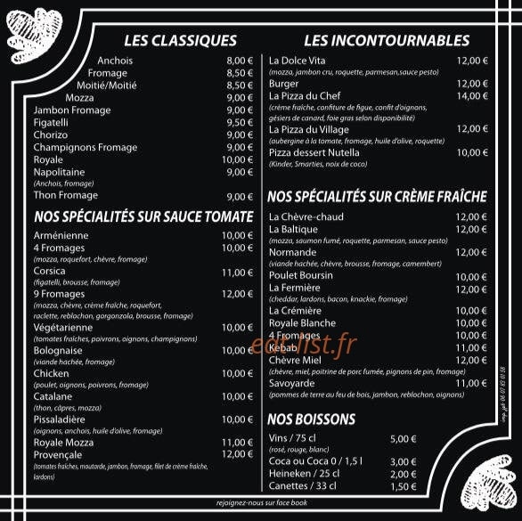 La Pizza du Village — carte page 2