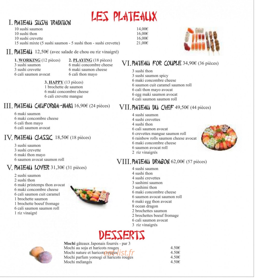 Phi-long Sushi — carte page 4