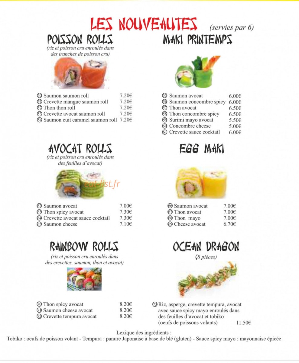 Phi-long Sushi — carte page 3
