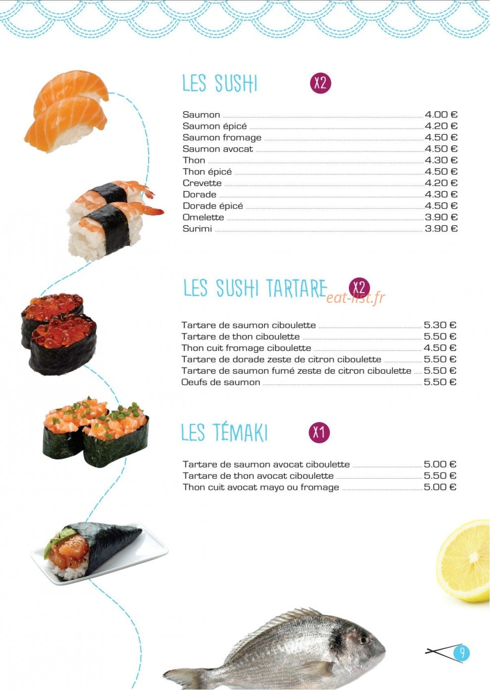 Anh Sushi — carte page 9