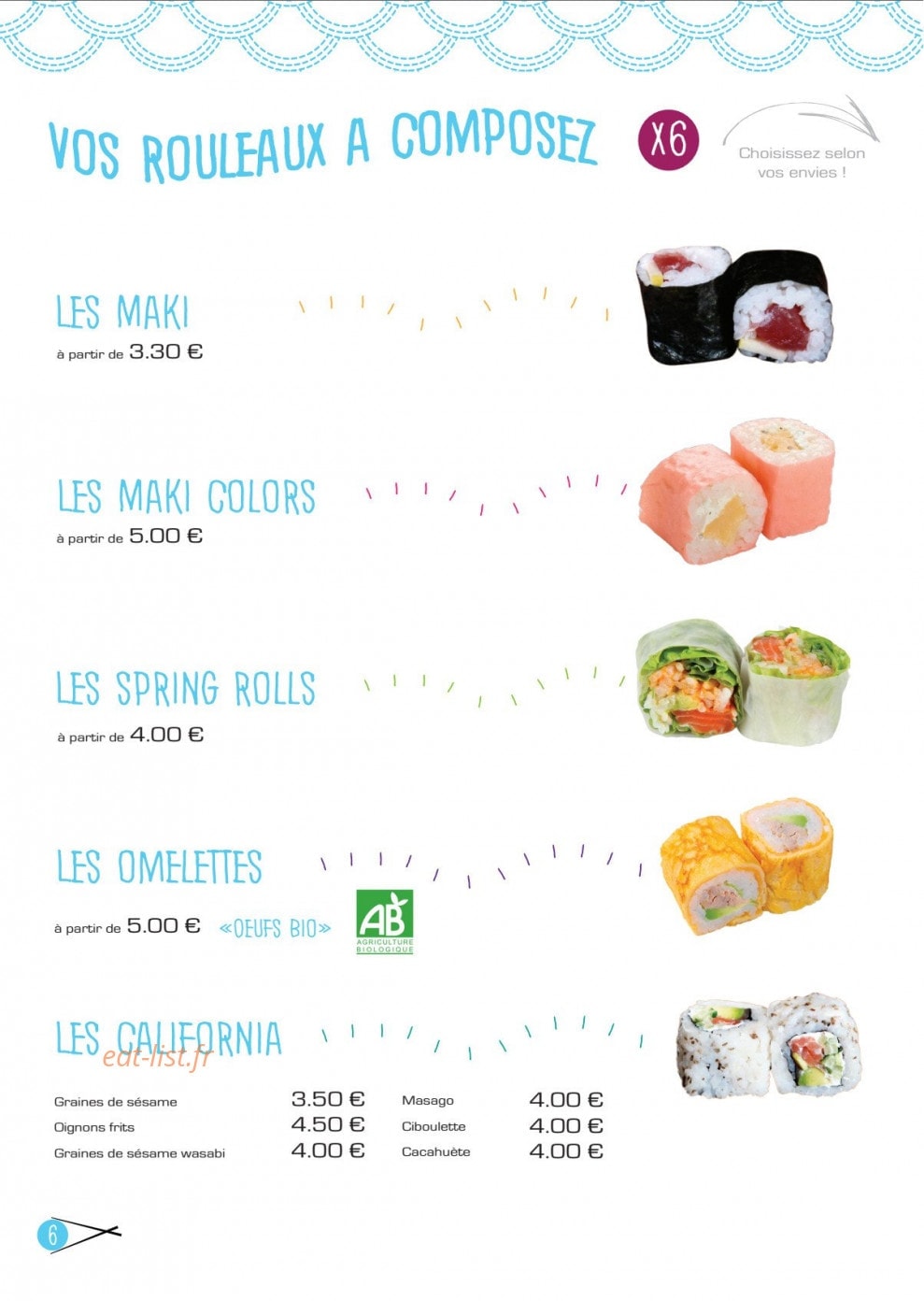 Anh Sushi — carte page 6