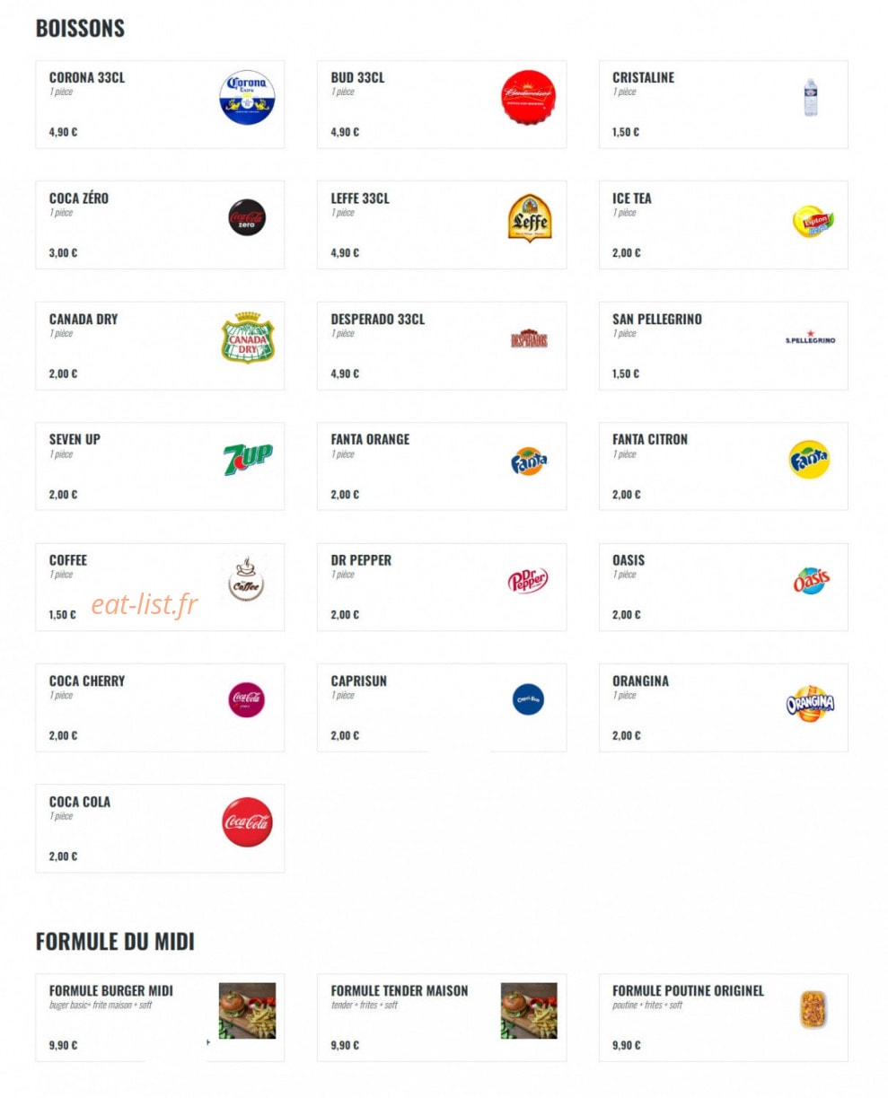 Burger Shop — carte page 5