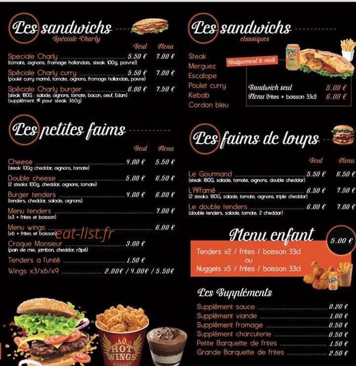 Charly Pizz — carte page 3