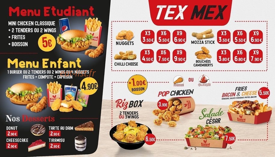Chicken Box — carte page 5
