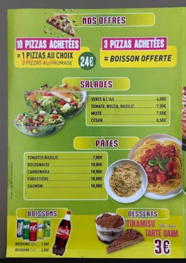 Dolce Pizza — carte page 3