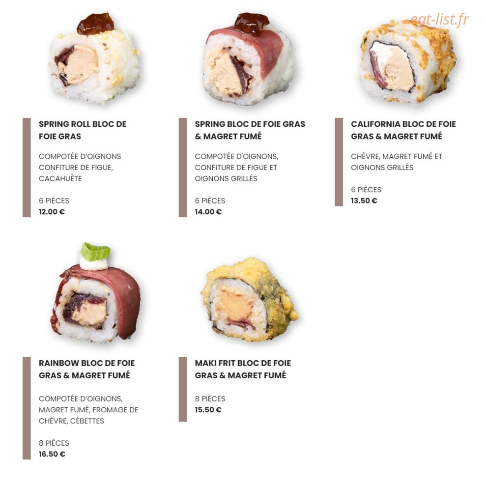 Easy Sushi — carte page 1