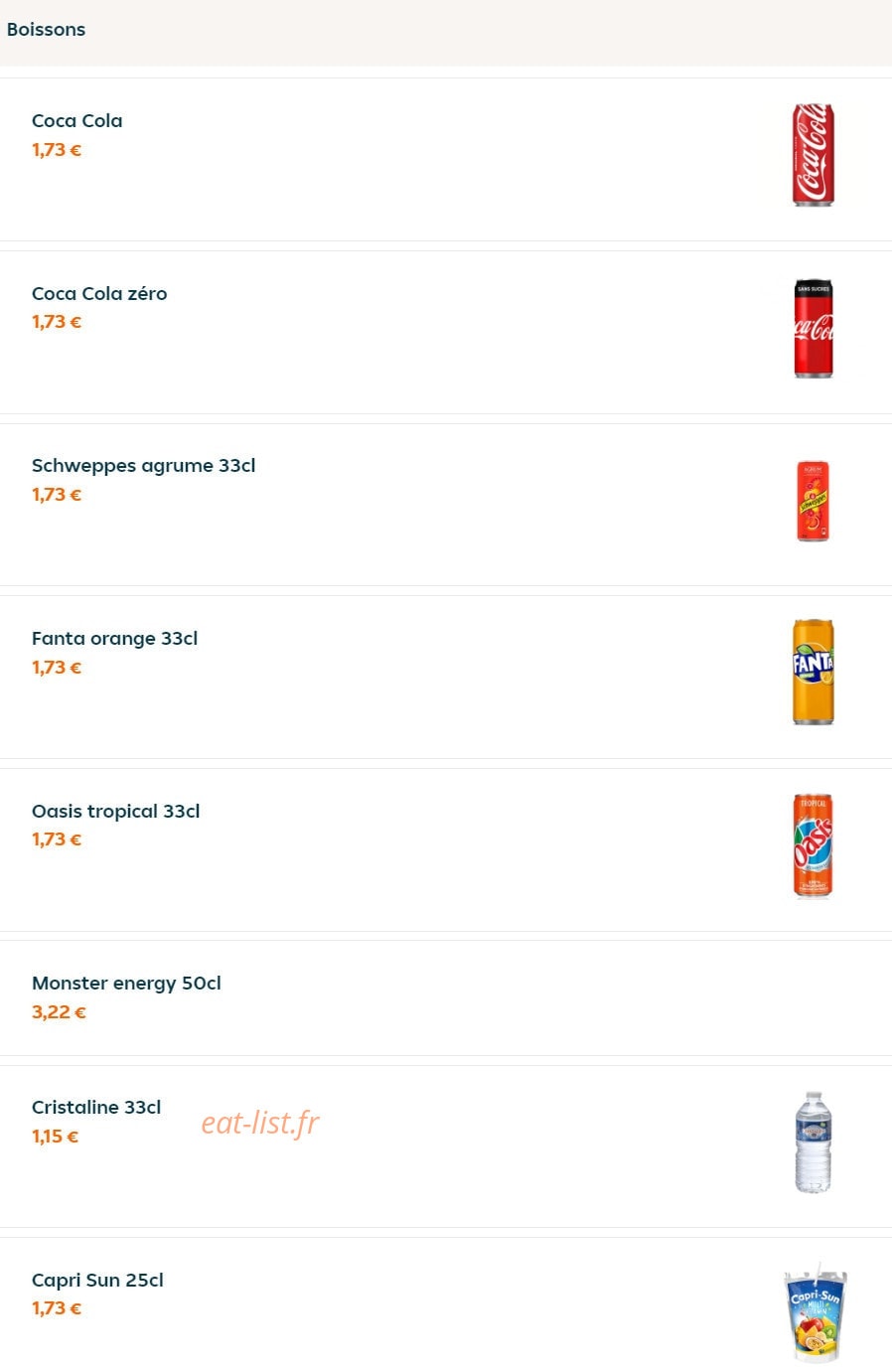 Frity Burger — carte page 11