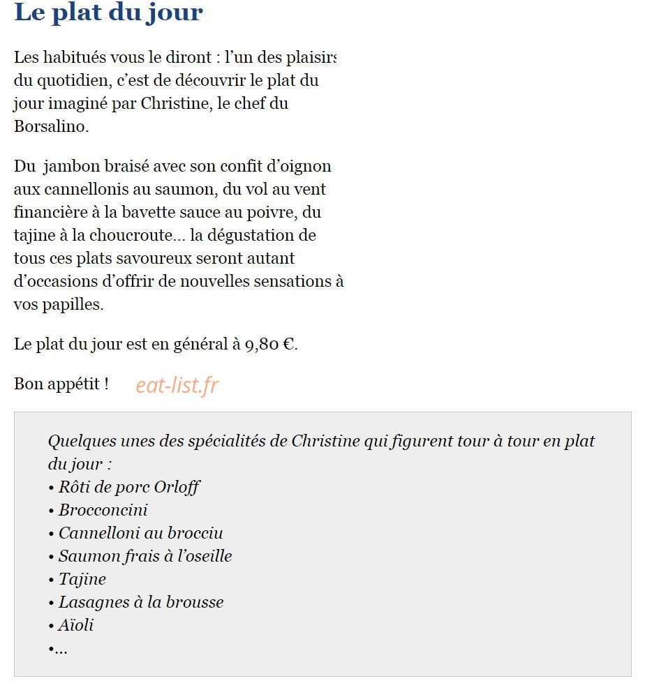 Le Borsalino — carte page 3