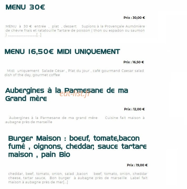 Les Enfants Gâtés — carte page 2