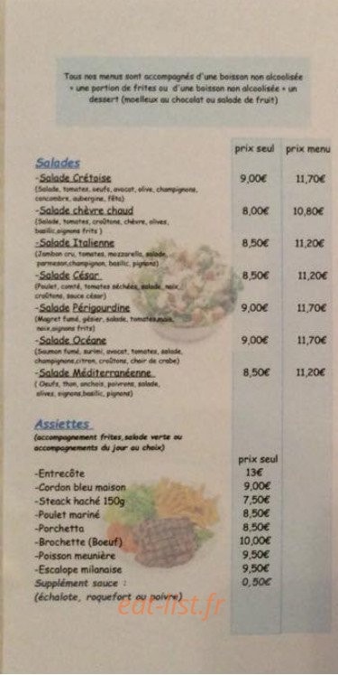 O'régal snack — carte page 3