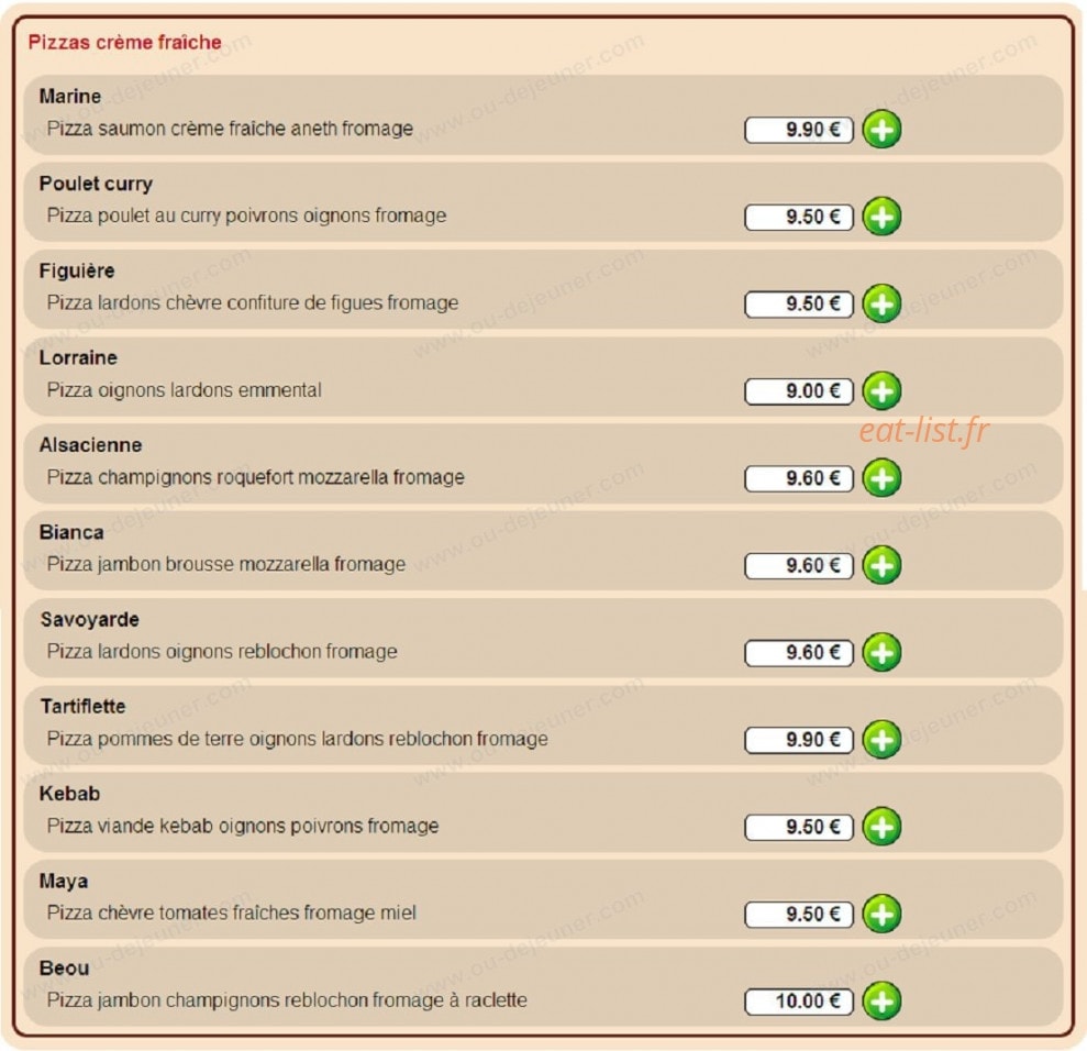 Pizza 13 — carte page 2