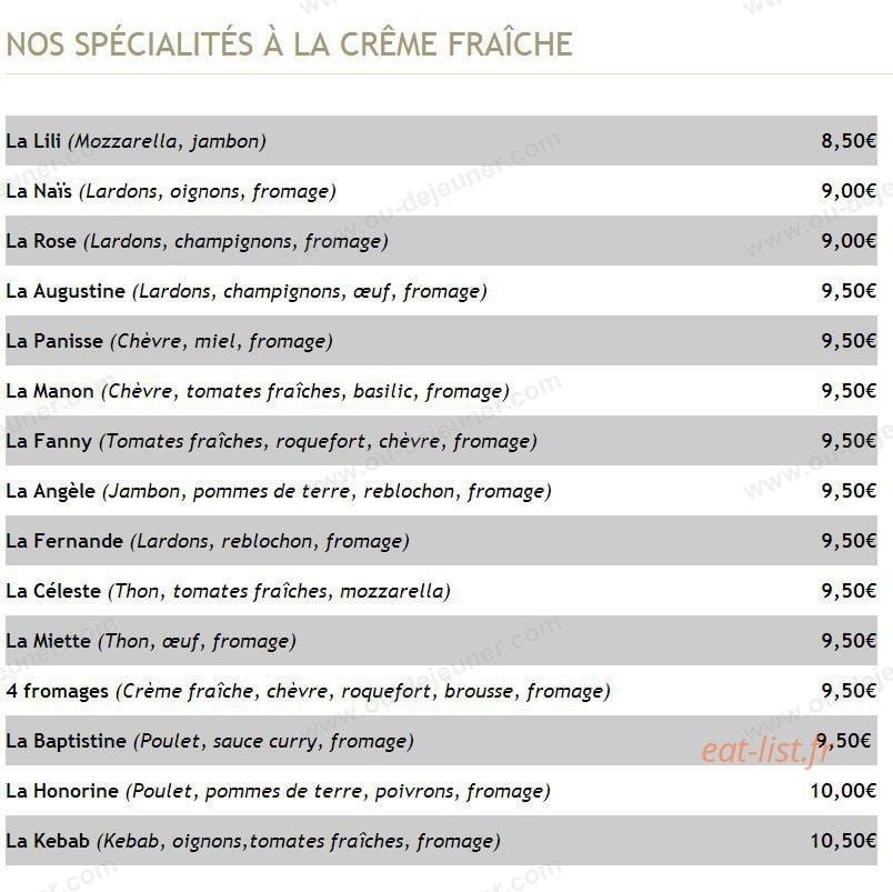 Pizza de manon — carte page 5