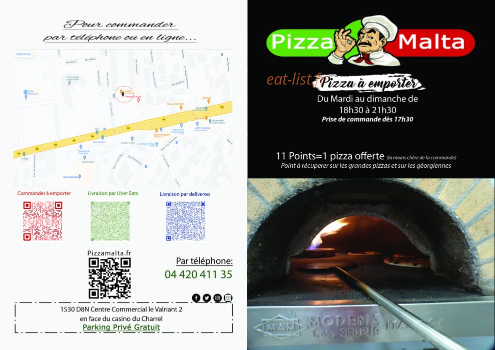 Pizza Malta — carte page 1