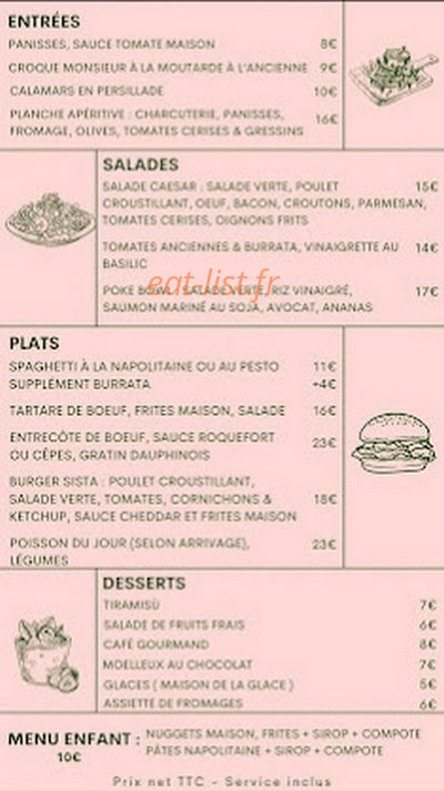 Sista — carte page 1