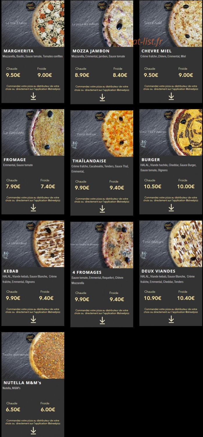 street pizz — carte page 1