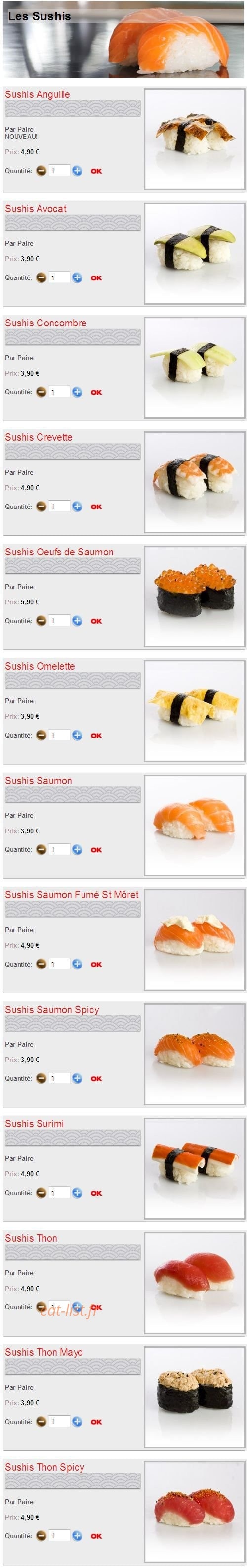 Sushikoste — carte page 2