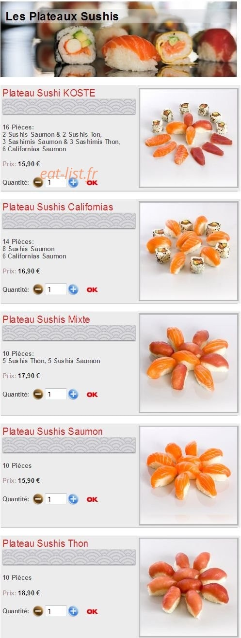 Sushikoste — carte page 14