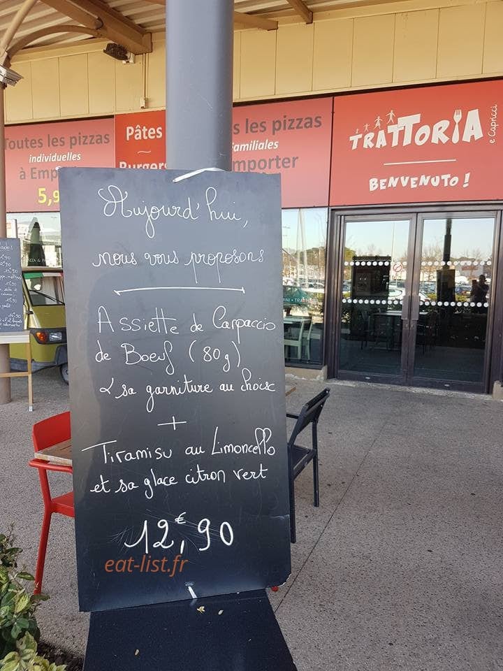 Trattoria e Capricci — carte page 1