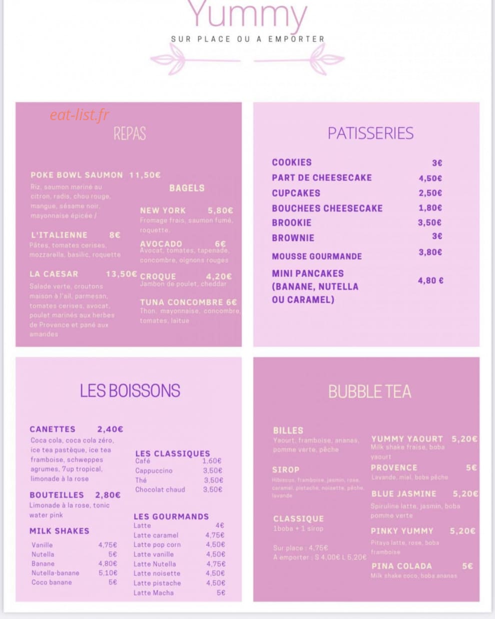 Yummy — carte page 1