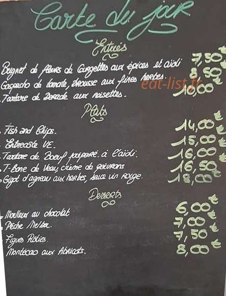 L'Auberge de la Gare — carte page 1