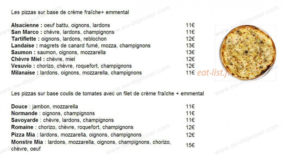 Pizza Mia — carte page 2