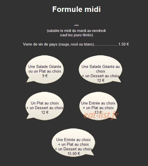 Chez Marius — carte page 1