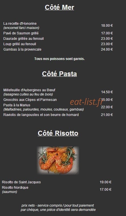 Chez Marius — carte page 9