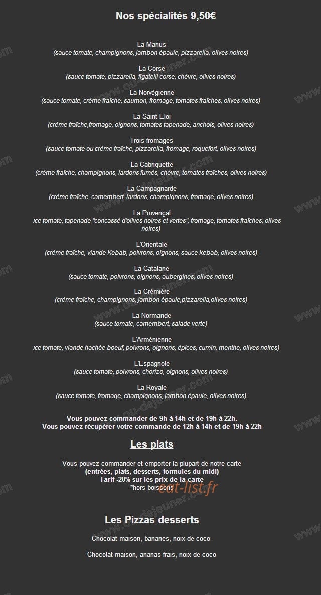 Chez Marius — carte page 13