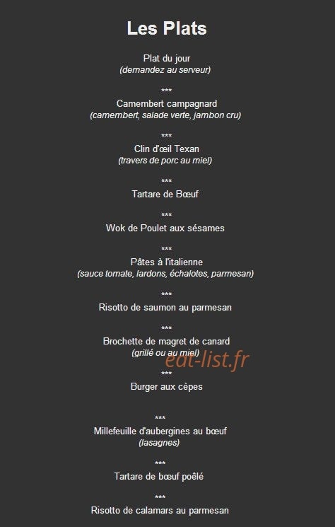 Chez Marius — carte page 4