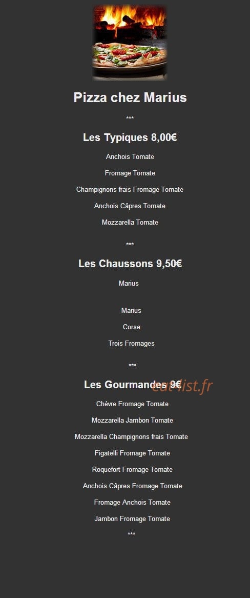 Chez Marius — carte page 12